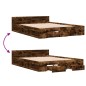 vidaXL Bettgestell mit Schubladen Räuchereiche 135x190cm Holzwerkstoff vidaXL Bettgestell mit Schubladen Räuchereiche 135x190cm Holzwerkstoff
