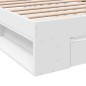 vidaXL Bettgestell mit Schublade Weiß 100x200 cm Holzwerkstoff vidaXL Bettgestell mit Schublade Weiß 100x200 cm Holzwerkstoff