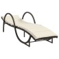 vidaXL Sonnenliege mit Auflage Braun 60x199x42 cm Poly Rattan vidaXL Sonnenliege mit Auflage Braun 60x199x42 cm Poly Rattan