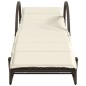 vidaXL Sonnenliege mit Auflage Braun 60x199x42 cm Poly Rattan vidaXL Sonnenliege mit Auflage Braun 60x199x42 cm Poly Rattan