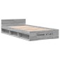 vidaXL Bettgestell mit Schublade Grau Sonoma 75x190 cm Holzwerkstoff vidaXL Bettgestell mit Schublade Grau Sonoma 75x190 cm Holzwerkstoff