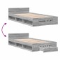 vidaXL Bettgestell mit Schublade Grau Sonoma 75x190 cm Holzwerkstoff vidaXL Bettgestell mit Schublade Grau Sonoma 75x190 cm Holzwerkstoff
