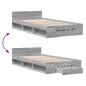 vidaXL Bettgestell mit Schublade Grau Sonoma 90x200 cm Holzwerkstoff vidaXL Bettgestell mit Schublade Grau Sonoma 90x200 cm Holzwerkstoff