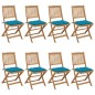 Klappbare Gartenstühle 8 Stk. mit Kissen Massivholz Akazie Klappbare Gartenstühle 8 Stk. mit Kissen Massivholz Akazie