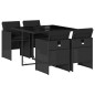 vidaXL 5-tlg. Garten-Essgruppe mit Kissen Schwarz Poly Rattan vidaXL 5-tlg. Garten-Essgruppe mit Kissen Schwarz Poly Rattan