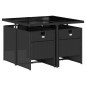 vidaXL 5-tlg. Garten-Essgruppe mit Kissen Schwarz Poly Rattan vidaXL 5-tlg. Garten-Essgruppe mit Kissen Schwarz Poly Rattan