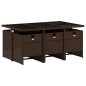 vidaXL 7-tlg. Garten-Essgruppe mit Kissen Braun Poly Rattan vidaXL 7-tlg. Garten-Essgruppe mit Kissen Braun Poly Rattan