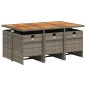 vidaXL 7-tlg. Garten-Essgruppe mit Kissen Grau Poly Rattan vidaXL 7-tlg. Garten-Essgruppe mit Kissen Grau Poly Rattan