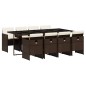 vidaXL 9-tlg. Garten-Essgruppe mit Kissen Braun Poly Rattan vidaXL 9-tlg. Garten-Essgruppe mit Kissen Braun Poly Rattan