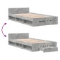 vidaXL Bettgestell mit Schublade Betongrau 90x190 cm Holzwerkstoff vidaXL Bettgestell mit Schublade Betongrau 90x190 cm Holzwerkstoff