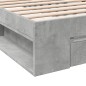 vidaXL Bettgestell mit Schublade Betongrau 90x190 cm Holzwerkstoff vidaXL Bettgestell mit Schublade Betongrau 90x190 cm Holzwerkstoff