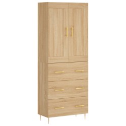 Highboard Sonoma-Eiche 69,5x34x180 cm Holzwerkstoff