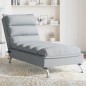 vidaXL Massage-Chaiselongue mit Kissen Hellgrau Stoff vidaXL Massage-Chaiselongue mit Kissen Hellgrau Stoff