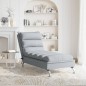 vidaXL Massage-Chaiselongue mit Kissen Hellgrau Stoff vidaXL Massage-Chaiselongue mit Kissen Hellgrau Stoff