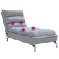 vidaXL Massage-Chaiselongue mit Kissen Hellgrau Stoff vidaXL Massage-Chaiselongue mit Kissen Hellgrau Stoff
