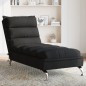 vidaXL Massage-Chaiselongue mit Kissen Schwarz Stoff vidaXL Massage-Chaiselongue mit Kissen Schwarz Stoff