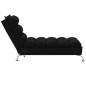 vidaXL Massage-Chaiselongue mit Kissen Schwarz Stoff vidaXL Massage-Chaiselongue mit Kissen Schwarz Stoff