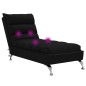 vidaXL Massage-Chaiselongue mit Kissen Schwarz Stoff vidaXL Massage-Chaiselongue mit Kissen Schwarz Stoff