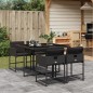 vidaXL 5-tlg. Garten-Essgruppe mit Kissen Schwarz Poly Rattan vidaXL 5-tlg. Garten-Essgruppe mit Kissen Schwarz Poly Rattan