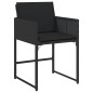 vidaXL 5-tlg. Garten-Essgruppe mit Kissen Schwarz Poly Rattan vidaXL 5-tlg. Garten-Essgruppe mit Kissen Schwarz Poly Rattan