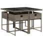 vidaXL 5-tlg. Garten-Essgruppe mit Kissen Grau Poly Rattan vidaXL 5-tlg. Garten-Essgruppe mit Kissen Grau Poly Rattan
