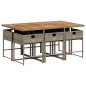 vidaXL 7-tlg. Garten-Essgruppe mit Kissen Grau Poly Rattan vidaXL 7-tlg. Garten-Essgruppe mit Kissen Grau Poly Rattan