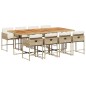 vidaXL 9-tlg. Garten-Essgruppe mit Kissen Beige Poly Rattan vidaXL 9-tlg. Garten-Essgruppe mit Kissen Beige Poly Rattan