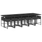 vidaXL 11-tlg. Garten-Essgruppe mit Kissen Schwarz Poly Rattan vidaXL 11-tlg. Garten-Essgruppe mit Kissen Schwarz Poly Rattan