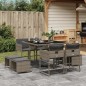 vidaXL 9-tlg. Garten-Essgruppe mit Kissen Grau Poly Rattan vidaXL 9-tlg. Garten-Essgruppe mit Kissen Grau Poly Rattan