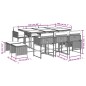 vidaXL 11-tlg. Garten-Essgruppe mit Kissen Grau Poly Rattan