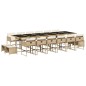 vidaXL 17-tlg. Garten-Essgruppe mit Kissen Beige Poly Rattan vidaXL 17-tlg. Garten-Essgruppe mit Kissen Beige Poly Rattan