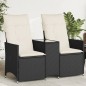 vidaXL Gartensofa 2-Sitzer Verstellbar mit Tisch Schwarz Poly Rattan vidaXL Gartensofa 2-Sitzer Verstellbar mit Tisch Schwarz Poly Rattan