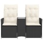 vidaXL Gartensofa 2-Sitzer Verstellbar mit Tisch Schwarz Poly Rattan vidaXL Gartensofa 2-Sitzer Verstellbar mit Tisch Schwarz Poly Rattan
