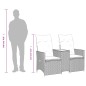 vidaXL Gartensofa 2-Sitzer Verstellbar mit Tisch Schwarz Poly Rattan vidaXL Gartensofa 2-Sitzer Verstellbar mit Tisch Schwarz Poly Rattan