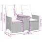 vidaXL Gartensofa 2-Sitzer Verstellbar mit Tisch Grau Poly Rattan vidaXL Gartensofa 2-Sitzer Verstellbar mit Tisch Grau Poly Rattan