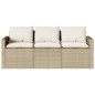 vidaXL 2-tlg. Garten-Essgruppe mit Kissen Beige Poly Rattan vidaXL 2-tlg. Garten-Essgruppe mit Kissen Beige Poly Rattan