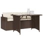vidaXL 2-tlg. Garten-Essgruppe mit Kissen Braun Poly Rattan vidaXL 2-tlg. Garten-Essgruppe mit Kissen Braun Poly Rattan