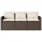 vidaXL 2-tlg. Garten-Essgruppe mit Kissen Braun Poly Rattan vidaXL 2-tlg. Garten-Essgruppe mit Kissen Braun Poly Rattan