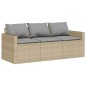 vidaXL Gartensofa mit Kissen 3-Sitzer Beige Poly Rattan vidaXL Gartensofa mit Kissen 3-Sitzer Beige Poly Rattan