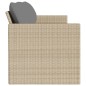 vidaXL Gartensofa mit Kissen 3-Sitzer Beige Poly Rattan vidaXL Gartensofa mit Kissen 3-Sitzer Beige Poly Rattan