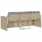 vidaXL Gartensofa mit Kissen 3-Sitzer Beige Poly Rattan vidaXL Gartensofa mit Kissen 3-Sitzer Beige Poly Rattan