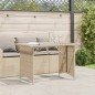 vidaXL Gartentisch mit Glasplatte Beige 110x68x70 cm Poly Rattan vidaXL Gartentisch mit Glasplatte Beige 110x68x70 cm Poly Rattan