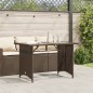 vidaXL Gartentisch mit Glasplatte Braun 110x68x70 cm Poly Rattan vidaXL Gartentisch mit Glasplatte Braun 110x68x70 cm Poly Rattan