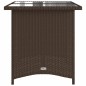 vidaXL Gartentisch mit Glasplatte Braun 110x68x70 cm Poly Rattan vidaXL Gartentisch mit Glasplatte Braun 110x68x70 cm Poly Rattan