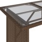 vidaXL Gartentisch mit Glasplatte Braun 110x68x70 cm Poly Rattan vidaXL Gartentisch mit Glasplatte Braun 110x68x70 cm Poly Rattan