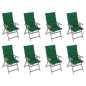Verstellbare Gartenstühle mit Auflagen 8 Stk. Grau Akazienholz Verstellbare Gartenstühle mit Auflagen 8 Stk. Grau Akazienholz