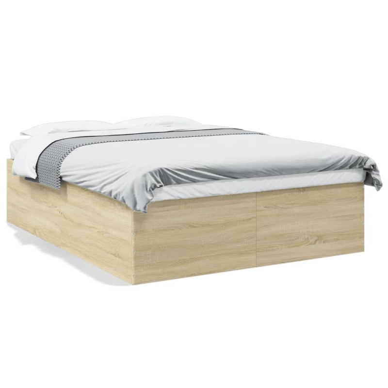 vidaXL Bettgestell Sonoma-Eiche 160x200 cm Holzwerkstoff vidaXL Bettgestell Sonoma-Eiche 160x200 cm Holzwerkstoff