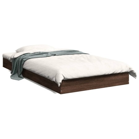 vidaXL Bettgestell ohne Matratze Braun Eiche 90x190 cm Holzwerkstoff