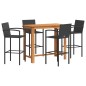 vidaXL 5-tlg. Gartenbar-Set Schwarz Massivholz Akazie und Poly Rattan vidaXL 5-tlg. Gartenbar-Set Schwarz Massivholz Akazie und Poly Rattan