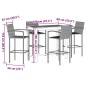 vidaXL 5-tlg. Gartenbar-Set Schwarz Massivholz Akazie und Poly Rattan vidaXL 5-tlg. Gartenbar-Set Schwarz Massivholz Akazie und Poly Rattan
